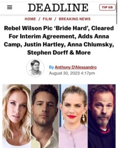 Anna Camp Instagram - We BRIDED SO HARD💥Thanks to @sagaftra #interimagreement and I’m so grateful 💘 What an exceptional cast including my fellow Bella 4 life @rebelwilson @justinhartley @actuallystephendorff @gigizumbado @davinejoy #annachlumsky @shrrycola @samhuntington 💥 @simonwestproductions crushed it 📽️