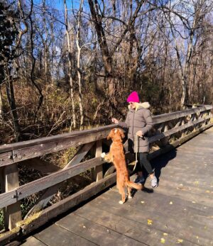 Anna Camp Instagram - What a gorgeous day in Music City with my fur babies. Thanks @prana for the jacket to keep me cozy and @silkybeats for the happy hike 💘