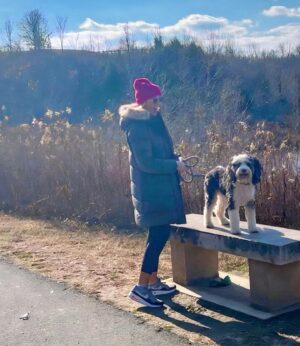 Anna Camp Instagram - What a gorgeous day in Music City with my fur babies. Thanks @prana for the jacket to keep me cozy and @silkybeats for the happy hike 💘