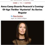 Anna Camp Instagram - Let the HYSTERIA! begin…. 😈 So excited for this one @peacock @deadline
