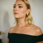 AnnaSophia Robb Instagram - Soaking up your stunning collection @gabrielahearst ! Thank you for having me. 🤍 Styled by @yaelquint 📸 @emjbhe
