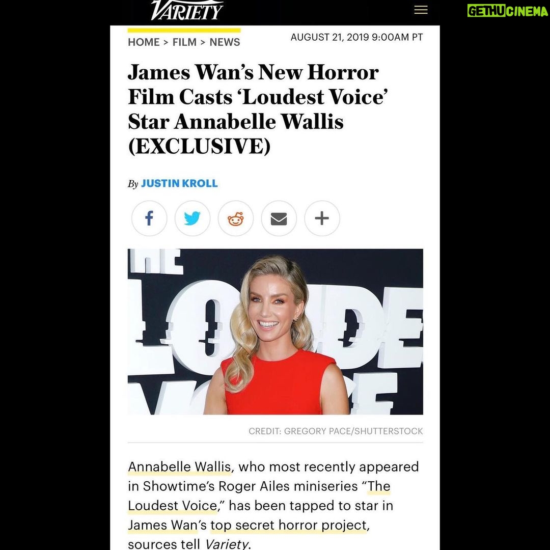 Annabelle Wallis Instagram - Extremely excited about this one. @creepypuppet #JamesWan 💪