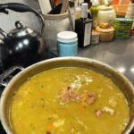 Anne Burrell Instagram - A BIIIIIIG pot of split pea soup made with the ham bone from Christmas Eve is what’s for dins tonight at my house!!! With a side of crusty bread… it’s stormy outside but it’s HOT in here!!! YUMMY!!!! A hug from the inside!!! #theclaxtons #ilovewhatido #luckygirl