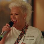 Anne Burrell Instagram – a delectable, intimate night with @chefanneburrell & @chefaaronsanchez. last night’s menu consisted of:

🥗 wilted romaine salad

🍤 mexican shrimp and grits

🥩 big brown braised short ribs 

🍰 mexican chocolate molten cake 

today we head to the island to enjoy a beachside BBQ from Andrew Zimmern and Marc Murphy. let’s soak up some sun! #chefsmakingwaves 

🎥 : @lochkeyvideo