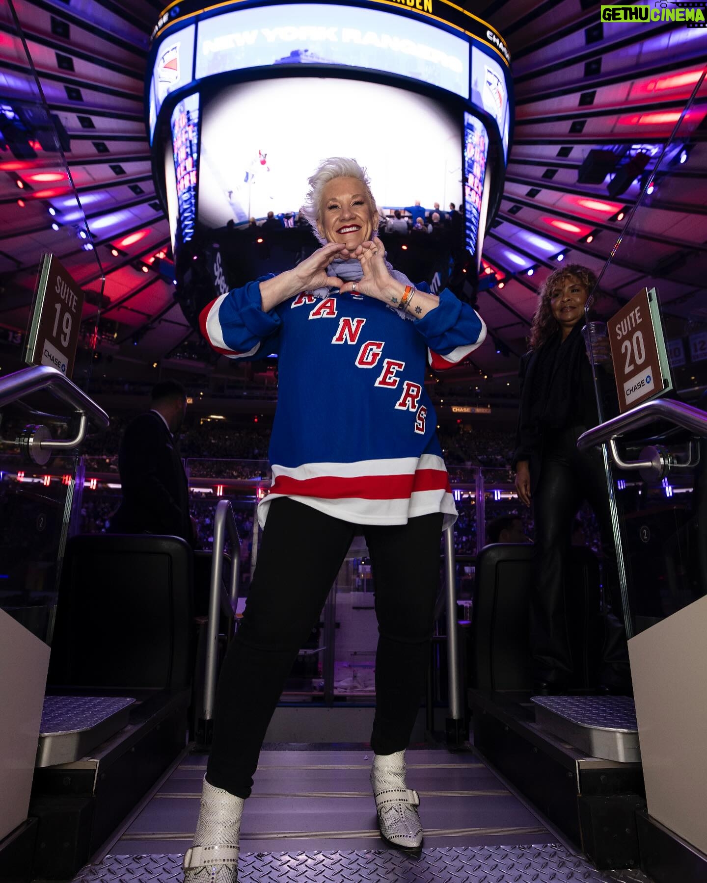 Anne Burrell Instagram - This one goes to “11”!!!! Good luck today MY @nyrangers !! Let’s get our eleventh straight win!!!!! Thank you @mfarsi for the great pics!!!! #lgr #ilovewhatido #luckygirl