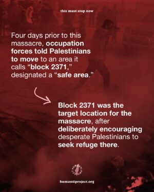 Annie Lennox Instagram - 🚨 ISRAEL IS BURNING PEOPLE ALIVE IN RAFAH - TAKE ACTION NOW 🚨 

Israeli occupation forces have conducted one of their most brutal and devastating massacres in Gaza, bombing a tent camp housing displaced people in a designated ‘safe zone’ in Rafah, killing over 45 Palestinians. The attack ripped victims to shreds, including the complete decapitation of a child, and caused widespread fires that burned people alive in their tents, according to witnesses and videos posted online.

Four days prior to this massacre, occupation forces told Palestinians to move to an area it calls “block 2371,” designated a “safe area.” This served as the target location for the massacre, after deliberately encouraging desperate Palestinians to seek refuge there.

“We were sitting in tents, and suddenly the camp was bombed. I lost five people from my family, all of whom were completely burned, among them pregnant women. Every time they told us that this area was safe until we were bombed. We left the area east of Rafah to the west of the city, thinking there was safety, but now there is no safe place in Gaza. There are massacres everywhere,” said Majed al-Attar, a displaced person from Beit Lahiya.

An American-made 2,000-pound bomb was used to commit this massacre, with the help of the United Kingdom, which was flying a British Airforce Shadow R1 Spy Plane over Gaza at the time.

There should be no questions about which counties are not only complicit in this genoc/de, but active participants in arming and aiding Israel in committing these massacres.

👉 EMAIL YOUR ELECTED OFFICIAL NOW! USE THE FREE TEMPLATE IN @humantiproject’s bio or visit HumantiProject.org 👈

———-

Correction: 
- Slide 7: ICJ not ICC