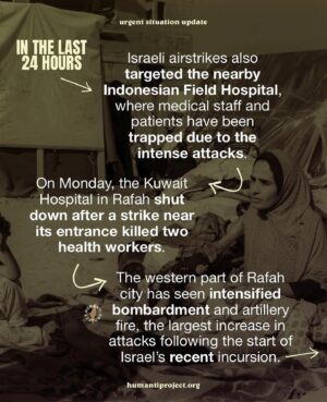 Annie Lennox Instagram - Dear Friends,
In the relentless bombardment of Gaza, now Rafah..is being ‘fully destroyed’! They meant what they said. 
This horrendous genocide and ethnic cleansing is evident for the whole world to see. Innocent children, women and men are the ones who suffer most… 
No such thing as as ‘collateral damage’! 
It should NEVER have come to these barbaric killing fields. 
#ceasefire 
#stopthegenocide @humantiproject