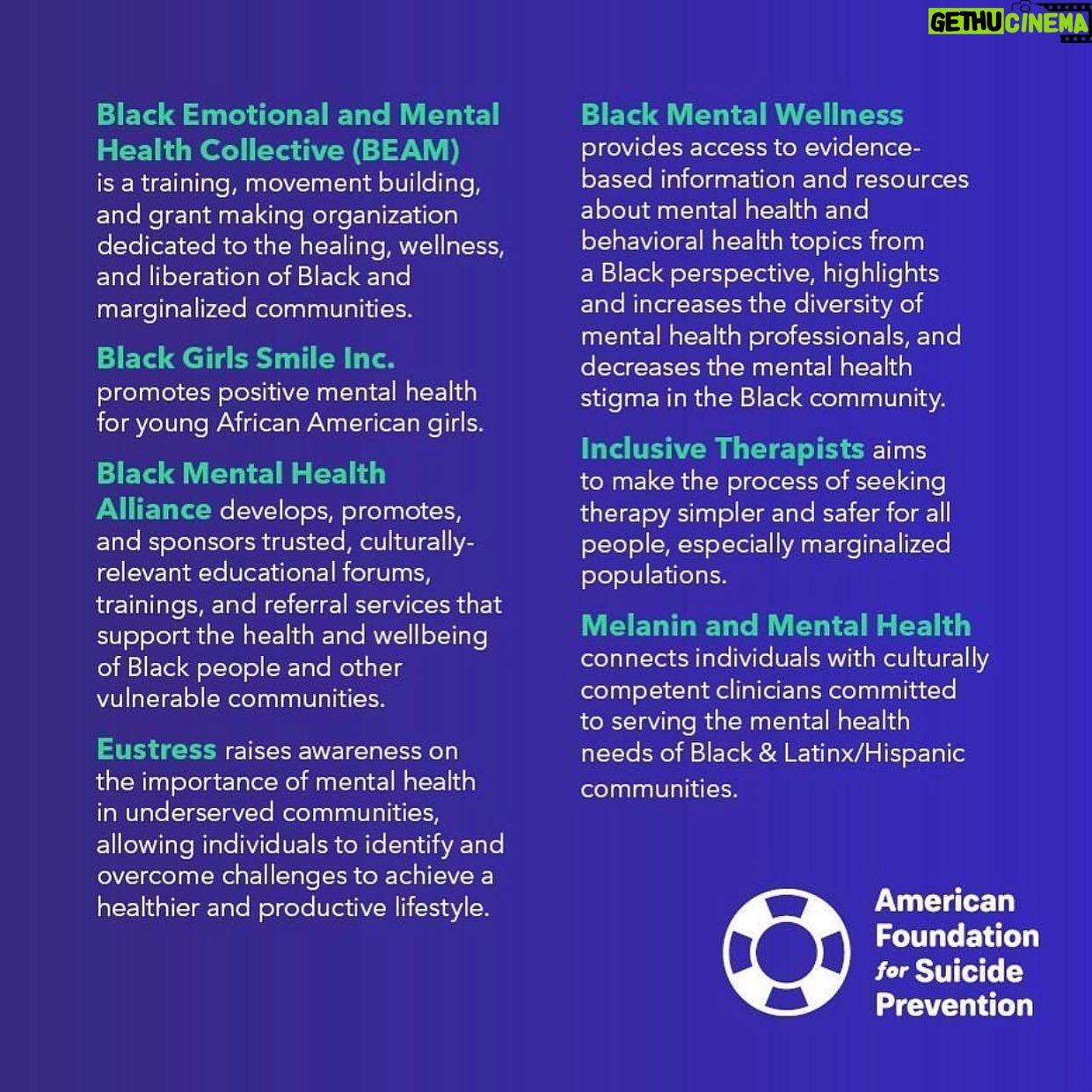 April Jeanette Mendez Instagram - The entire mental health community stands with you and has resources to help heal the traumatic effects of racism and violence. Visit @afspnational and @psychhub_education for a comprehensive list of mental health resources. I’ll keep adding links to my highlights as well. #blacklivesmatter