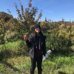 April Jeanette Mendez Instagram - Went apple picking and the only ones I could reach were knee height BUT I PICKED MY FIRST APPLE DAMMIT!