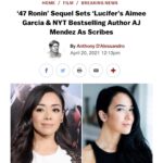 April Jeanette Mendez Instagram - I am unbelievably honored to work with Universal 1440, @ronyuan, and @aimeegarcia4realz on bringing this film to life! Thanks for the exclusive announcement @deadline! Link in bio to read more! #47roninsequel