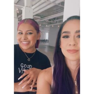 April Jeanette Mendez Instagram - Our wonderful hair & makeup team blesses me with the confidence to be a super dick on national tv again. 

Thank you @makeupartistkenia @alexhairdesigns @adriana.v.garcia and Cassandra for being goddamn wizards and making this shy weirdo feel awesome. @wowsuperheroes
