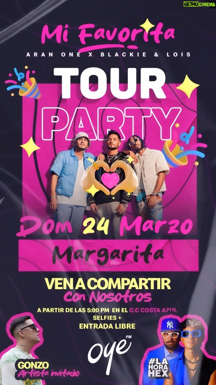 Arán de las Casas Instagram - MARGARITA ESTE DOMINGO A PARTIR DE LAS 4PM EN EL CC PARQUE COSTA AZUL VAMOS A CANTAR JUNTO A USTEDES NUESTRA NUEVA CANCIÓN #MIFAVORITA 🫶🏼✨ ARTISTAS INVITADOS Y MUCHAS SORPRESAS , YA QUEREMOS COMPARTIR CON USTEDES !! LOS ESPERAMOS 🫶🏼✨🛥️🌴 ENTRADA LIBRE SELFIES Y MUCHO MÁS 🫶🏼😍