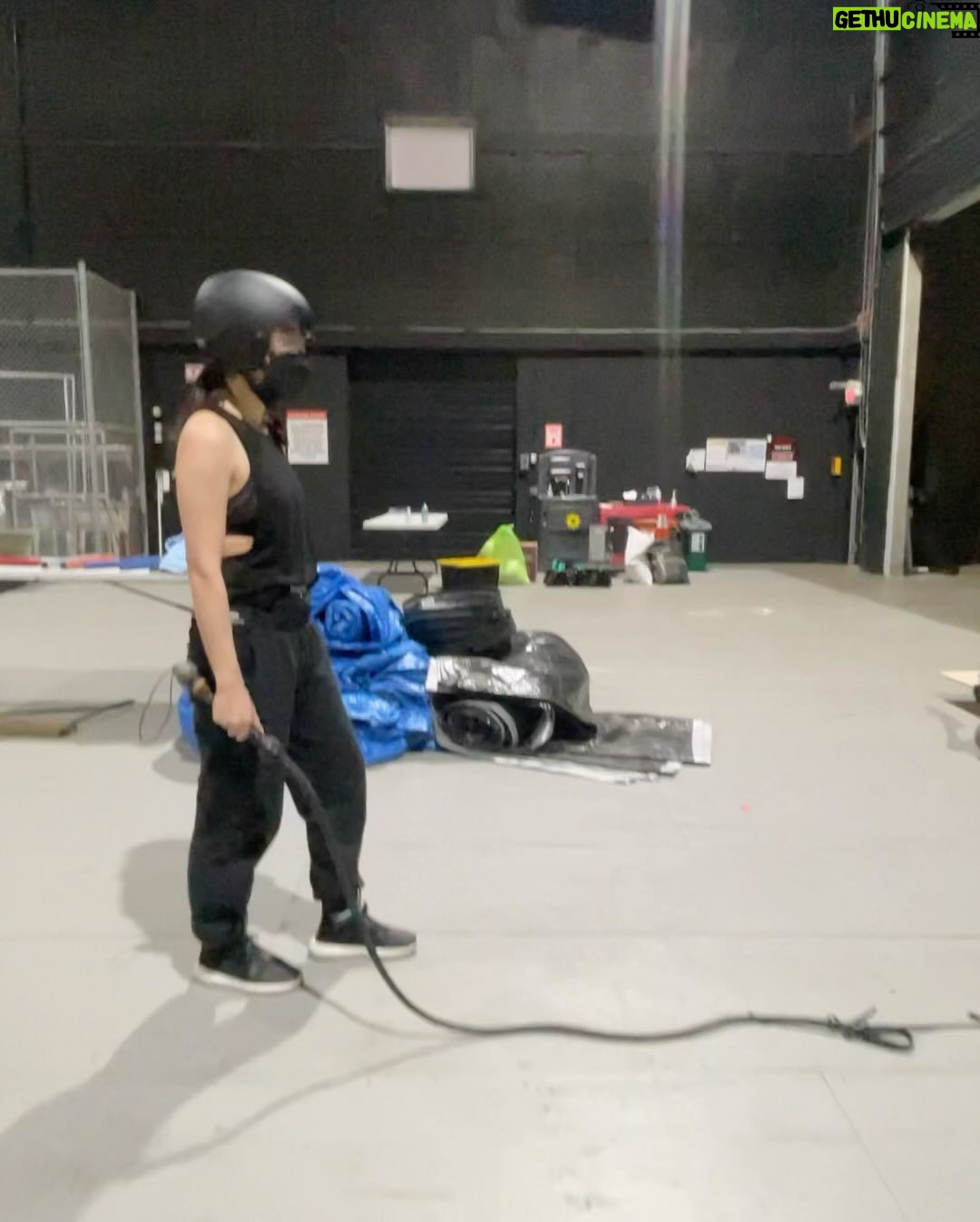 Arden Cho Instagram - I hope we get a season 2 & I get to use this whip I learned in stunt training for @avatarnetflix I definitely whipped myself in the head and the helmet was šÆ necessary, thanks for keeping me safe š