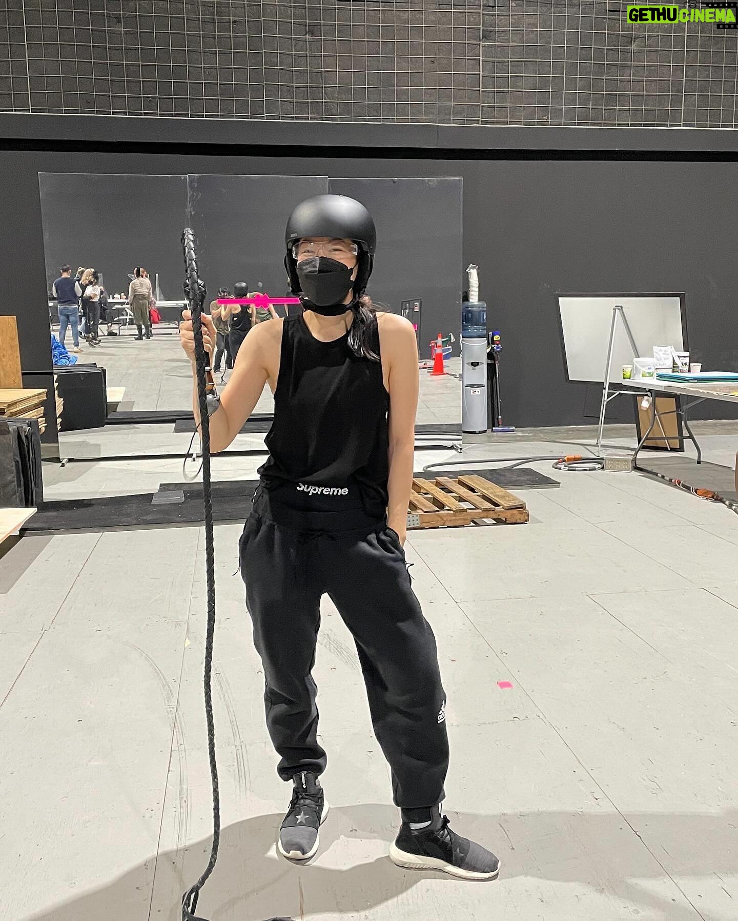 Arden Cho Instagram - I hope we get a season 2 & I get to use this whip I learned in stunt training for @avatarnetflix I definitely whipped myself in the head and the helmet was šÆ necessary, thanks for keeping me safe š