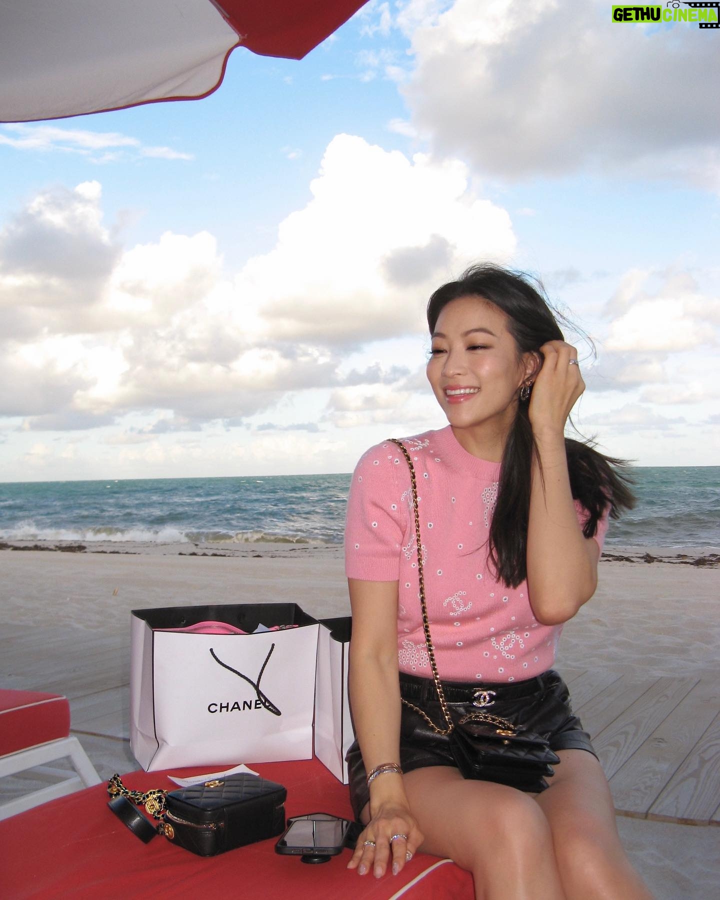 Arden Cho Instagram - My Chanel dreams came true, front row for the cruise show on the beach. Thank you for a beautiful weekend in Miami ❤️ #ChanelCruise #ChanelinMiami 📸 @makeupsang