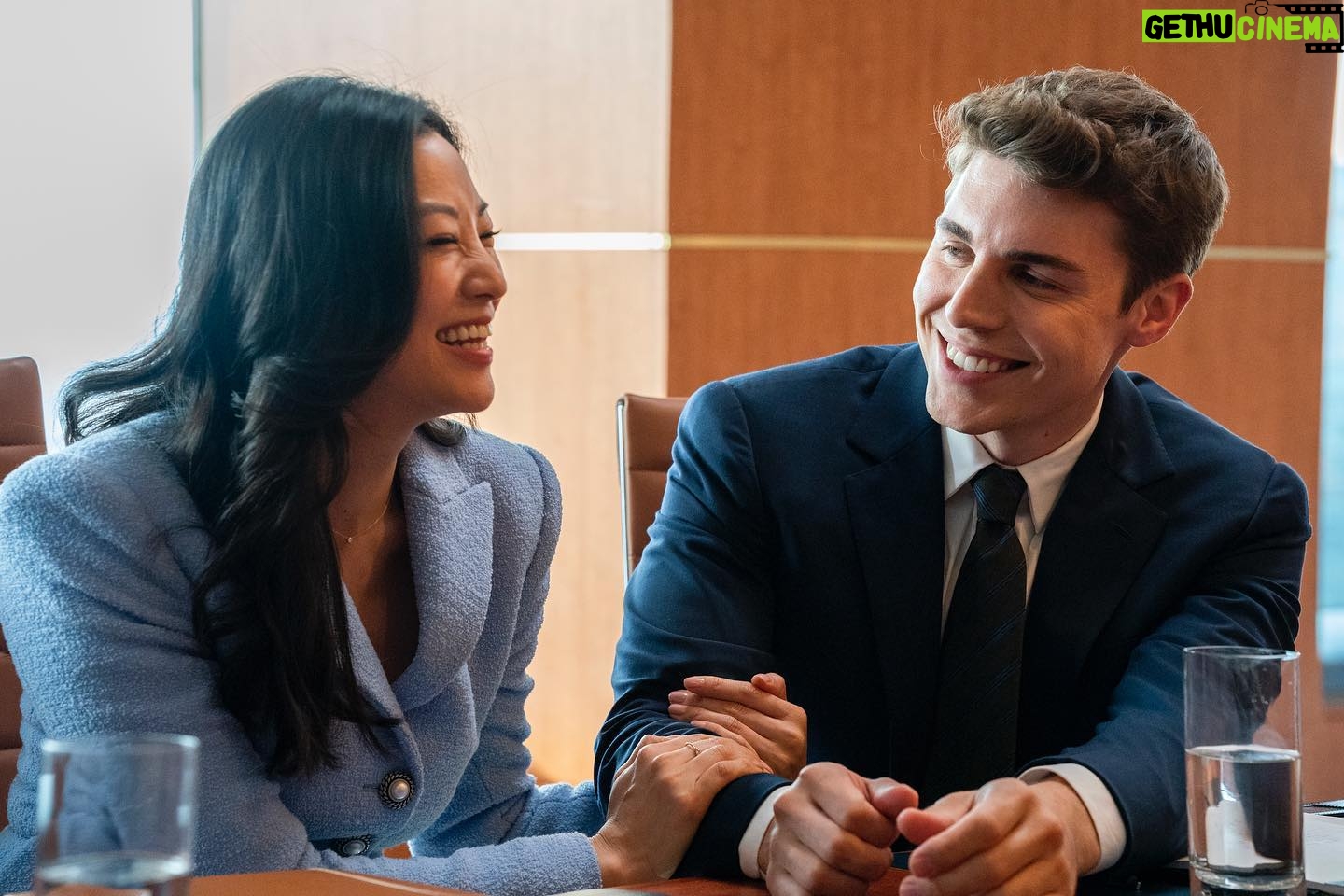 Arden Cho Instagram - We were crying in this photo before we were hugging. Watch #PartnerTrack on @netflix to find out why! So much love for my cast, thanks for always making me laugh & Kimi Ody for making Ingrid look good! We did it šš¼
