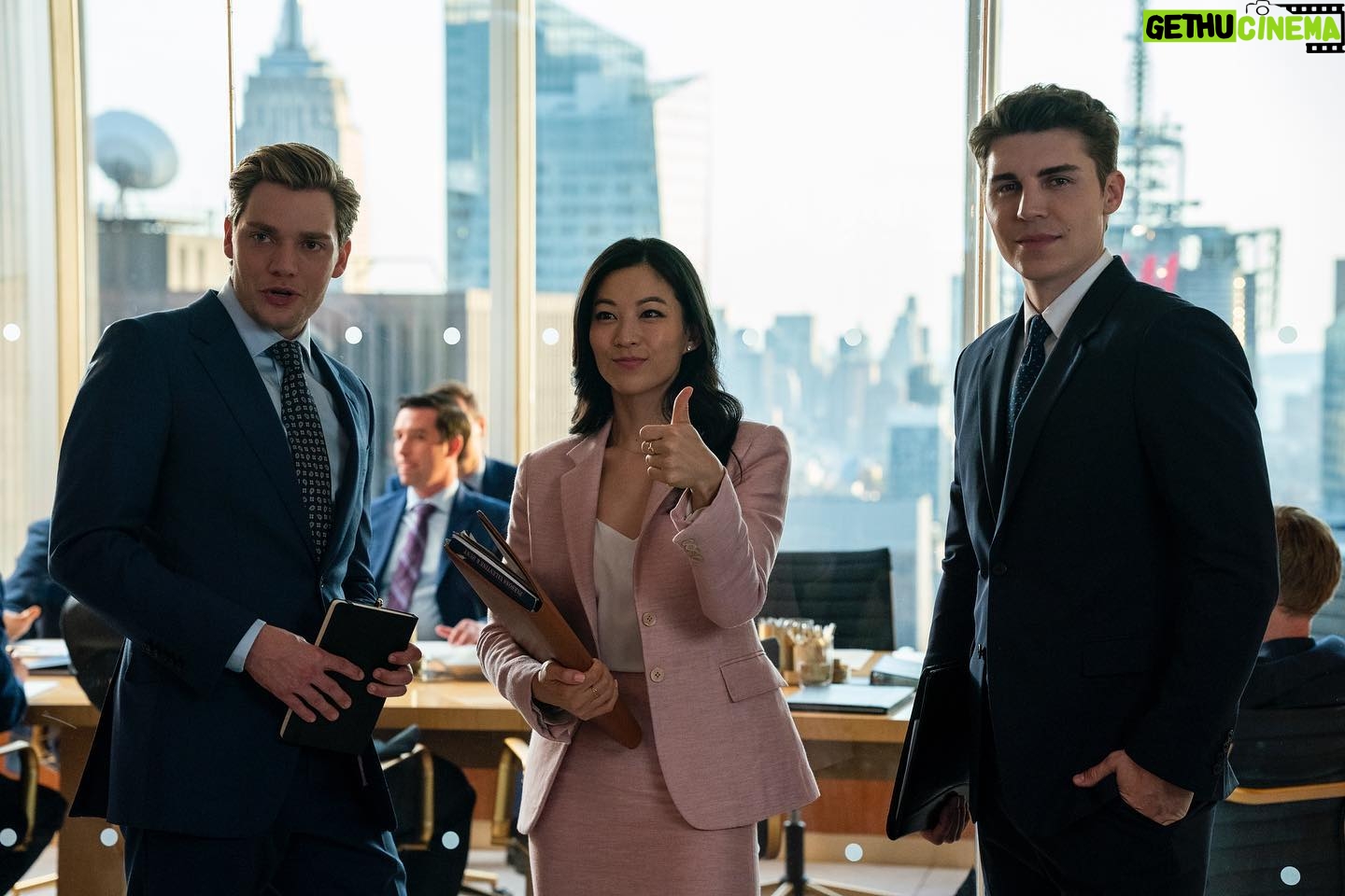 Arden Cho Instagram - We were crying in this photo before we were hugging. Watch #PartnerTrack on @netflix to find out why! So much love for my cast, thanks for always making me laugh & Kimi Ody for making Ingrid look good! We did it šš¼