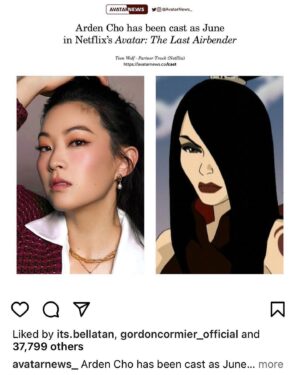 Arden Cho Instagram - Y’all are too sneaky. You guessed it for months but now it’s official! Can’t wait for y’all to see this shirshu riding badass - June is easily one of my favorite characters I’ve ever played! #AvatarTheLastAirBender #netflix