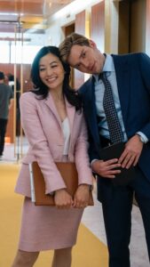 Arden Cho Instagram - Exclusive clip from episode 1! Meet Ingrid & Murphy! Who’s ready to binge #PartnerTrack on @netflix this FRIDAY AUGUST 26th!! We’re live at midnight - 2 days!!!