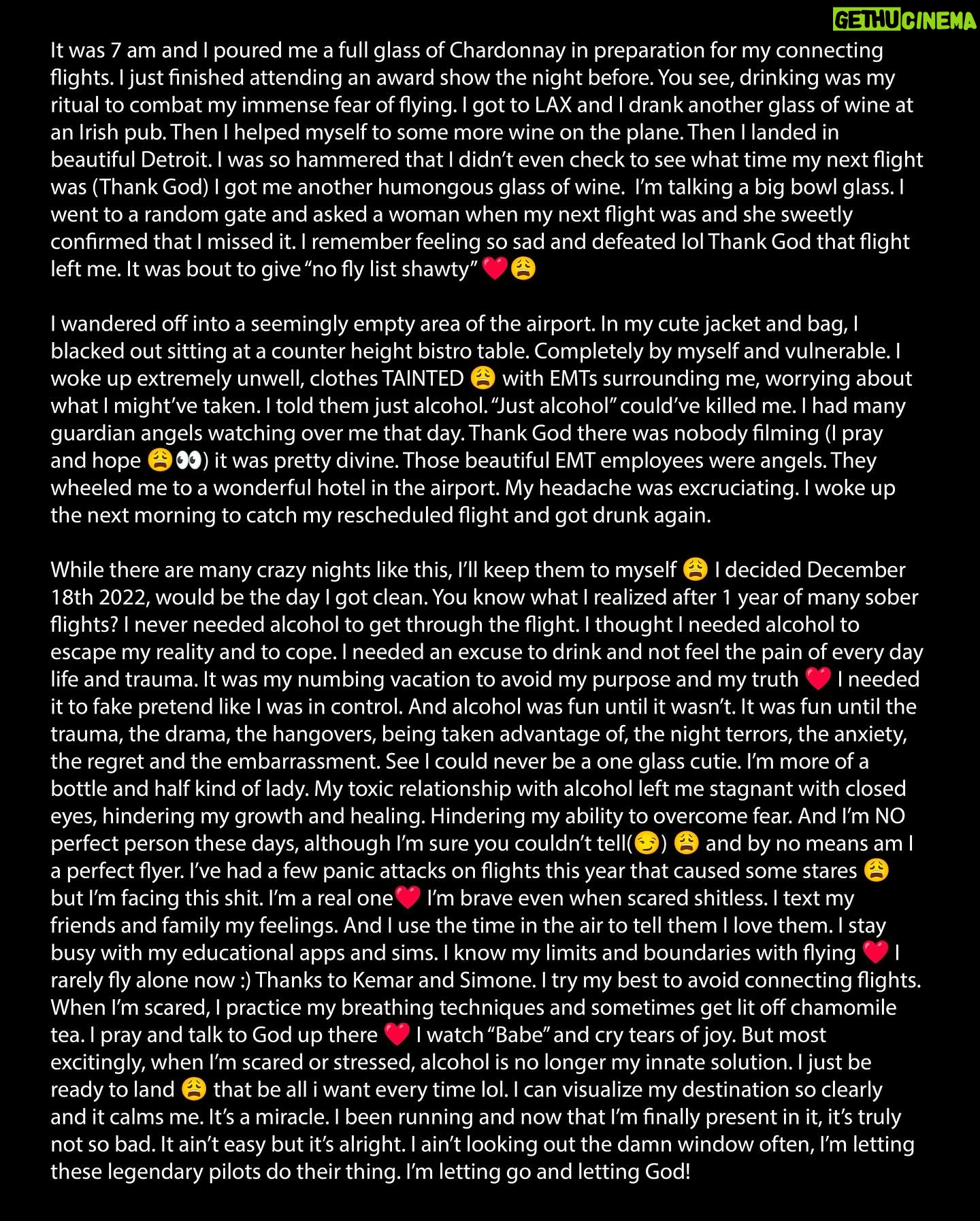 Ari Lennox Instagram - I’m one year sober from alcohol today ❤️ I love you all.