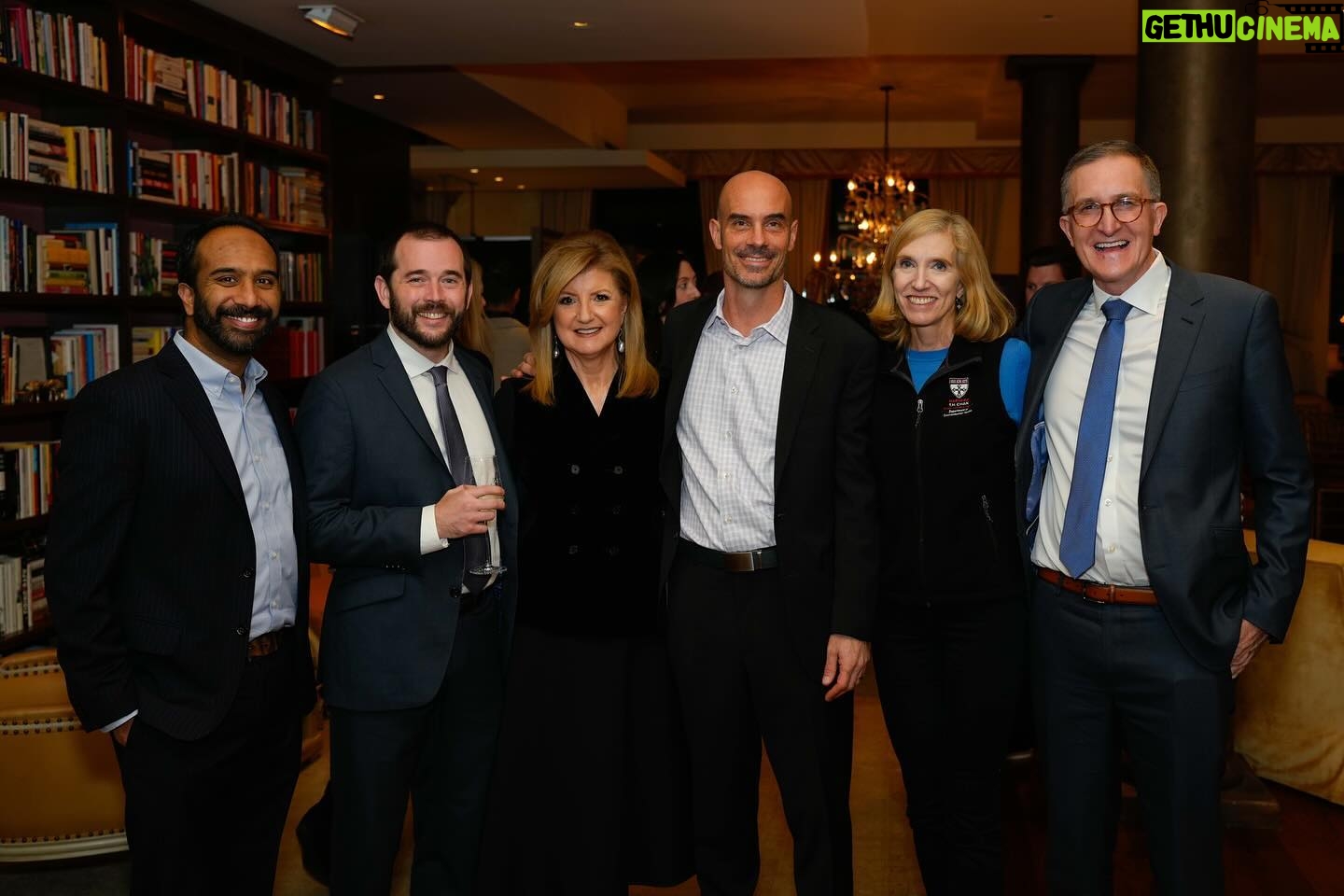 Arianna Huffington Instagram - Thank you to @deanbaccarelli and the brilliant environmental health faculty – Kari Nadeau, Joseph Allen, Gaurab Basu, and Caleb Dresser MD MPH – from the Harvard T.H. Chan School of Public Health, for joining me for an evening of inspiring conversation at my home in New York. What I love about the School, which came through so clearly during the evening, is their commitment not just to cutting-edge research but to translating that research into action that can make a real difference in people’s lives. Dr. Joe Allen, who’s the founder of the Healthy Buildings Program at @harvardchansph, spoke about how important to our health is indoor air quality and how deeply connected it is to outdoor air quality — something that’s never been more relevant when climate change, wildfires, and heat waves are impacting air quality around the world. So if your building has a HVAC filter, that’s a good thing. As Dr. Allen put it, “Buildings are critical to our health — your building manager may have more impact on your health outcomes than your doctor.” The spirit of the evening was summed up by Dr. Gaurab Basu: “Health is about seeing people’s humanity, about taking care of each other. In order for us to truly be successful in our work, you have to marry science with the human face of this work.” . . . #Health #Wellbeing #Science #Impact #ClimateChange #HarvardChan