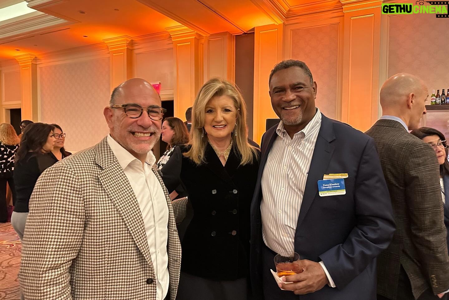Arianna Huffington Instagram - Throwback to my life with two functioning shoulders and two functioning knees a month ago in Washington DC at the MetLife Benefits Symposium with chief marketing officer Michael Roberts. This year’s theme focused on cultivating care and connection in an evolving workplace, and in my conversation with Michael, we talked about how healthcare costs are rising for self-insured employers even as outcomes are getting worse, but at the same time there are incredible opportunities with AI to help employees make better decisions that lead to healthier, fuller lives. That’s why at @thrive we’re building personalized AI health coaches to help people no matter where they are on their health journeys and connect them to the benefits they need at the right time. As MetLife’s annual Employee Benefit Trends Study found, companies with greater employee well-being have higher revenue growth than those with lower employee well-being.