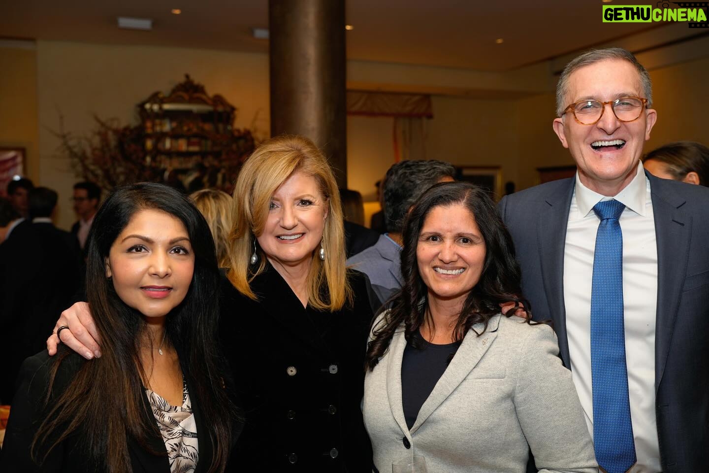 Arianna Huffington Instagram - Thank you to @deanbaccarelli and the brilliant environmental health faculty – Kari Nadeau, Joseph Allen, Gaurab Basu, and Caleb Dresser MD MPH – from the Harvard T.H. Chan School of Public Health, for joining me for an evening of inspiring conversation at my home in New York. What I love about the School, which came through so clearly during the evening, is their commitment not just to cutting-edge research but to translating that research into action that can make a real difference in people’s lives. Dr. Joe Allen, who’s the founder of the Healthy Buildings Program at @harvardchansph, spoke about how important to our health is indoor air quality and how deeply connected it is to outdoor air quality — something that’s never been more relevant when climate change, wildfires, and heat waves are impacting air quality around the world. So if your building has a HVAC filter, that’s a good thing. As Dr. Allen put it, “Buildings are critical to our health — your building manager may have more impact on your health outcomes than your doctor.” The spirit of the evening was summed up by Dr. Gaurab Basu: “Health is about seeing people’s humanity, about taking care of each other. In order for us to truly be successful in our work, you have to marry science with the human face of this work.” . . . #Health #Wellbeing #Science #Impact #ClimateChange #HarvardChan