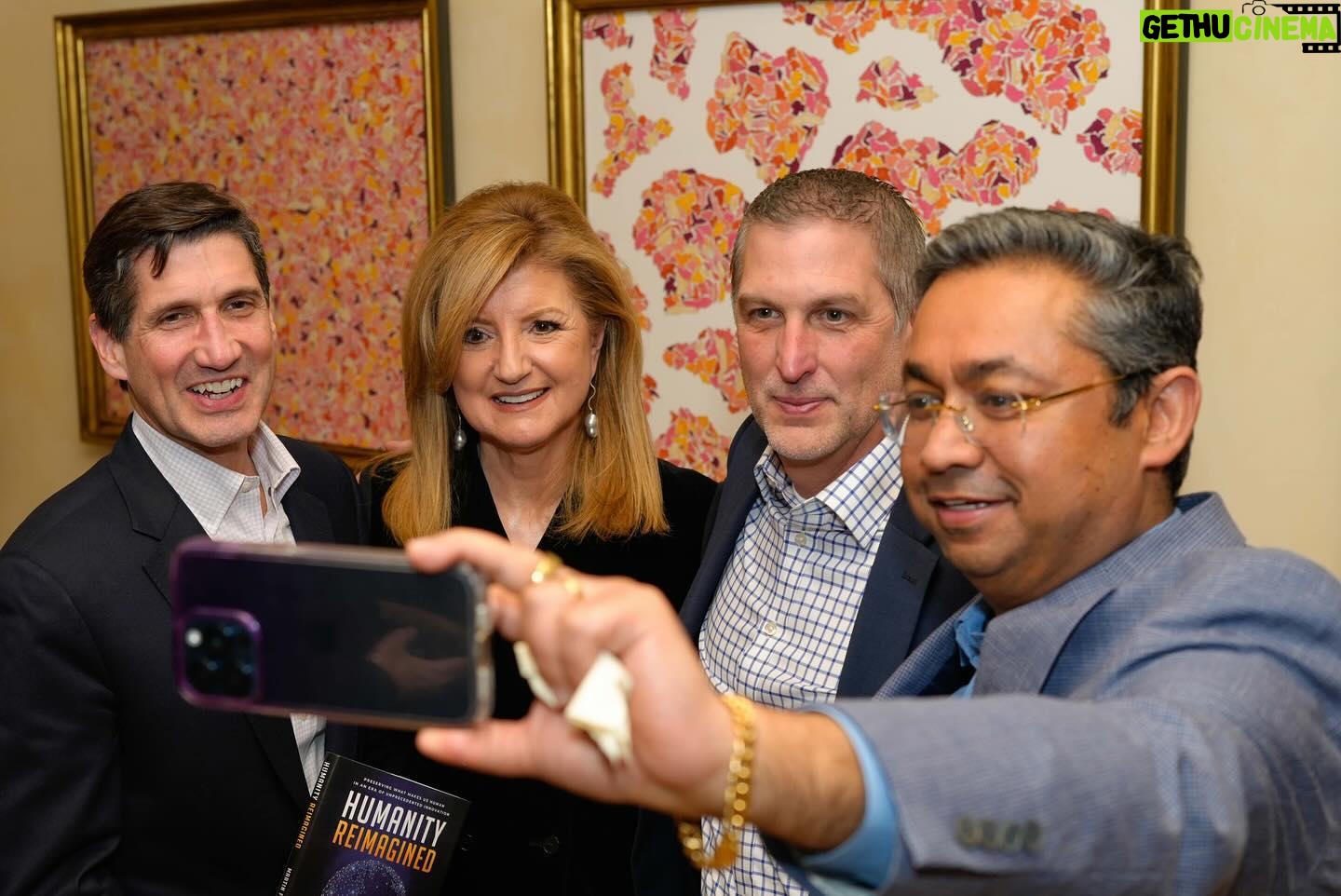 Arianna Huffington Instagram - Thank you to @deanbaccarelli and the brilliant environmental health faculty – Kari Nadeau, Joseph Allen, Gaurab Basu, and Caleb Dresser MD MPH – from the Harvard T.H. Chan School of Public Health, for joining me for an evening of inspiring conversation at my home in New York. What I love about the School, which came through so clearly during the evening, is their commitment not just to cutting-edge research but to translating that research into action that can make a real difference in people’s lives. Dr. Joe Allen, who’s the founder of the Healthy Buildings Program at @harvardchansph, spoke about how important to our health is indoor air quality and how deeply connected it is to outdoor air quality — something that’s never been more relevant when climate change, wildfires, and heat waves are impacting air quality around the world. So if your building has a HVAC filter, that’s a good thing. As Dr. Allen put it, “Buildings are critical to our health — your building manager may have more impact on your health outcomes than your doctor.” The spirit of the evening was summed up by Dr. Gaurab Basu: “Health is about seeing people’s humanity, about taking care of each other. In order for us to truly be successful in our work, you have to marry science with the human face of this work.” . . . #Health #Wellbeing #Science #Impact #ClimateChange #HarvardChan