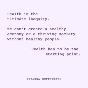 Arianna Huffington Instagram - According to the World Health Organization, at least 140 countries recognize health as a human right in their constitution. And yet we see that the burdens of chronic diseases are not borne equally throughout our society. 

We need to broaden our idea of healthcare – because health is also about what happens between doctor visits. 

That means more focus on a solution that we’re not using nearly widely enough: behavior change, which is a miracle drug — not just for preventing disease but for optimizing the management of disease. #WorldHealthDay