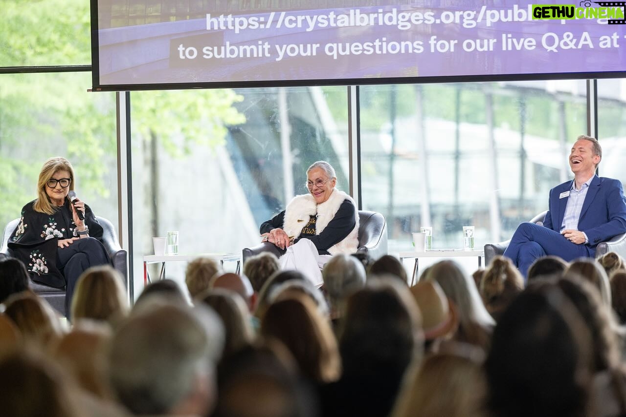 Arianna Huffington Instagram - I so loved my time in Bentonville and especially my conversation with Alice Walton to close the Crystal Bridges Wellness Festival, brilliantly moderated by Rod Bigelow. The topic was something we’re all passionate about: art, medicine, health and well-being. Alice’s vision for how we need to broaden our idea of healthcare is exemplified on the museum’s grounds where she is building the Heartland Whole Health Institute and the Alice L. Walton School of Medicine. Together, these institutions will have a transformative impact, and I can’t wait to return.
