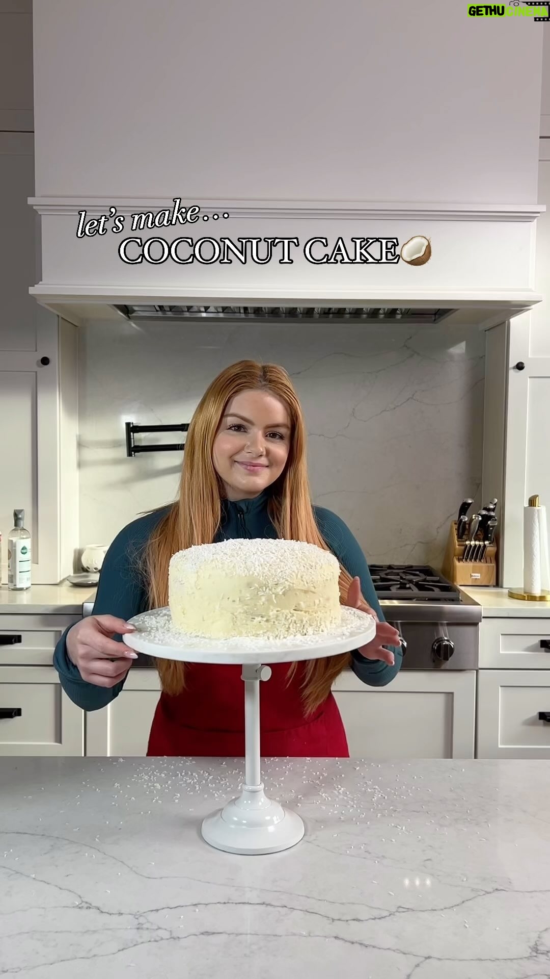 Ariel Winter Instagram - Inspired by MK’s Moist Coconut Cake Recipe :) I have only made a few cakes in my life so I am learning just like y’all! Cake— 2 1/4c flour 1/4c cornstarch/corn flour 1 tbsp baking powder 1/2tsp salt (if using salted butter, do 1/4tsp salt) 1/2c unsalted butter 3tbsp vegetable oil 1 2/3c white sugar 3 eggs 1.5tsp vanilla extract 1 tsp coconut extract 1/2 tsp almond extract (unnecessary but I like it!) 1 1/4c canned coconut milk 1 cup shredded coconut Preheat oven to 325 and grease the bottom and sides of two 8in cake pans. Line the pans with parchment paper as well. (Don’t make my parchment paper mistake lol. Just line the BOTTOM of the pan with it!!!) In a separate bowl, mix flour, cornstarch, baking powder and salt. Whisk until well combined. In a large bowl or stand mixer, add in your butter, veggie oil and sugar. Cream for at least 2 minutes, until lighter in color. Add in eggs one by one, mixing between each egg. Add in vanilla, coconut extract, almond extract & a half cup of the coconut milk. Mix until well combined. After this you will no longer be using your stand mixer! Add in half of your wet ingredients to your dry mixture and fold in until just combined. Add in the remaining 3/4 cup coconut milk and fold in until just combined. Next add in the rest of the dry ingredients & fold in. Be careful to not over mix! Fold in the shredded coconut and then distribute the batter evenly into two 8in cake tins. Bake for 35 minutes or until the toothpick comes out clean. After baked, let the layers cool in the tins for about 15-20 mins and then take them out and allow to cool completely before frosting. CONTINUED IN COMMENTS🥥