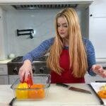 Ariel Winter Instagram - One of our go-to weeknight dinners. These stuffed peppers are so simple and sooo good🤤 Save this for dinner inspo! Inspired by Dinner At The Zoo’s recipe🫑 6 bell peppers 1 lb ground turkey breast Olive oil 2 onions— diced 6 cloves garlic— minced or finely chopped Tops of bell peppers (not stem)— chopped 1 cup *cooked* white rice Salt Pepper Italian Seasoning Oregano Fresh mozzarella log— shredded Fresh parsley- chopped Cooking spray Prep some rice in a rice cooker. Turn oven to 350 and wash bell peppers. Once dried, cut the tops off, remove ribs & seeds, and place cut side down in a baking dish pre sprayed with cooking spray. Add an inch of water into the dish, cover with foil and place in the oven for 20-25 minutes. Take peppers out and put on paper towel cut side down to dry. You do not want water in your peppers when you put filling! Wipe baking dish if there is left over water and add more cooking spray. Dice onion and tops of bell peppers, then mince or finely chop garlic. Shred mozzarella and set aside. Heat oil in a pan & add the onion and bell peppers. Cook for 3-4 minutes until softened. Add garlic & cook for 30 seconds-1 minute. Do not let garlic burn. Add ground turkey and salt & pepper. Break up meat with a spatula & wait for it to cook through. Add Italian seasoning & oregano. (I add a little dried parsley in there as well as the fresh parsley that will later go on top of the mozzarella.) Next add the cooked rice and tomato sauce and stir. Make sure to taste as you go! I prefer to over season rather than under, but the key to getting the best result is to taste and add as you go. Add half of the mozzarella & stir again until fully melted and combined. Put peppers back in baking dish & fill. Add the rest of the mozzarella on top. Cover with foil (covered with cooking spray as well so the cheese doesn’t stick). Bake for 20 minutes, then remove foil and add fresh parsley on top and then bake for another 10 until cheese is lightly browned. Remove from oven and enjoy!!! #dinnerideas #stuffedpeppers #dinnerrecipe