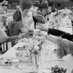 Arielle Vandenberg Instagram - I’ve always dreamed of having an intimate, backyard wedding! And two of our best friends, graciously offered their home! We wanted our wedding to be simple and sweet! And that’s exactly how it was! Bright and delicate flowers sprinkled across the tables. It definitely helped that the entire backyard had white roses in full bloom! (Gods gift saved us thousands of dollars lol). We had a deliciously unique cake that tasted of tres leches and apricot 🤤 (hands down favorite cake I’ve ever had). I’ve always wanted pizza at my wedding, so we hauled a 500 lbs pizza oven into the backyard for fresh amazing pizza! (Should have ate more that night, that’s for sure. 😂) Everyone took home Cutie cookies painted like our favorite girl, Stinky! Love was in the air as the fairy lights above our heads twinkled in the night sky and we danced the night away! ✨ Photos: @christinamcneill Video: @whiteinrevery Coordinator: @carlyraeweddings Dress: @chosenbykyha via @enblanc_la Veil: @amsale Glam: @afton Suit: @paulsmithdesign Catering: @madeinitalybistro Florals: @floretfloral Music: @rickyrocksdrums Cake: @kellygraycakes Cookies: @cubandcuppy Rentals: @lapinataparty Venue: @thejasonkennedy @thelaurenkennedy backyard 😍