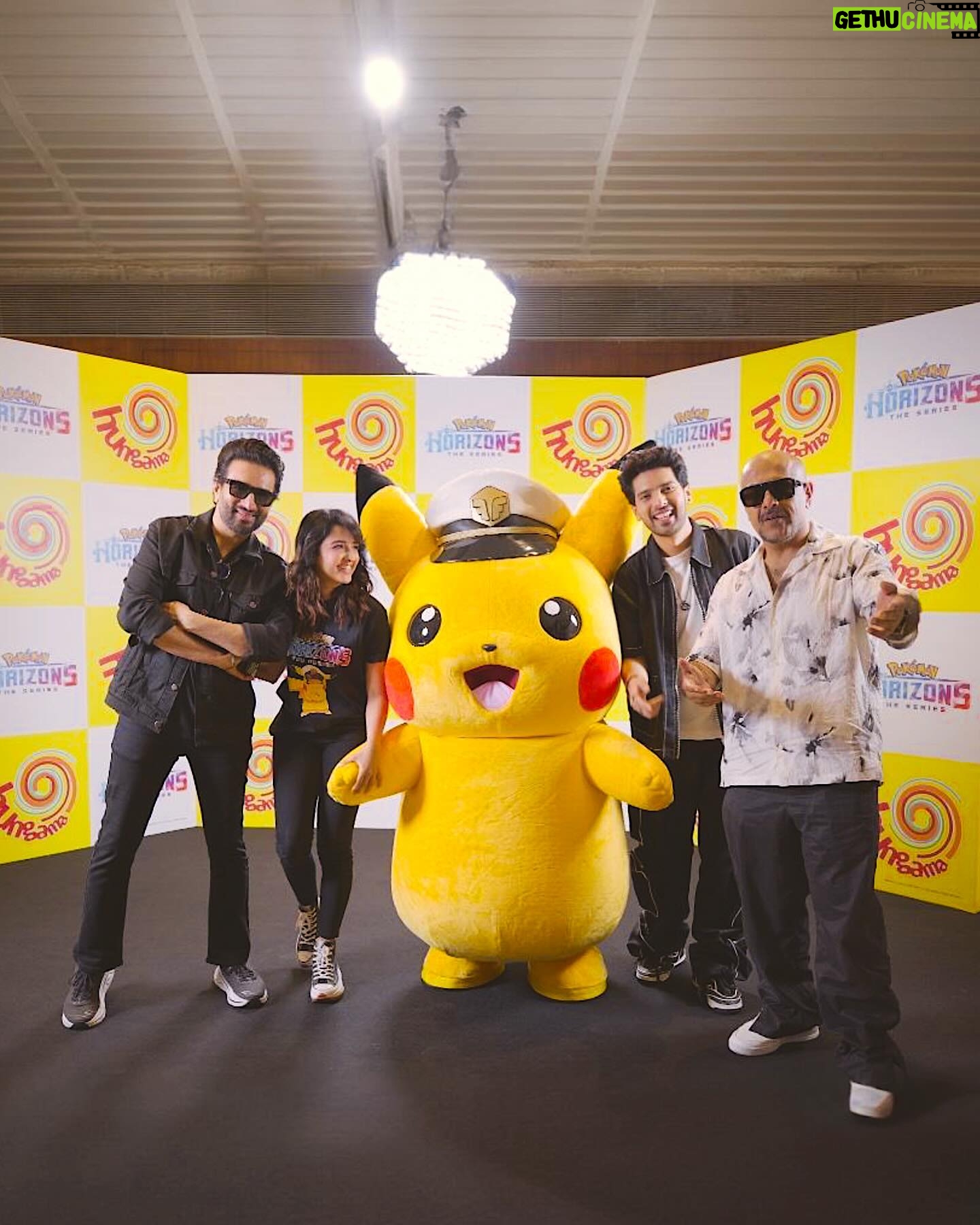 Armaan Malik Instagram - Childhood dream unlocked!!! Excited to join the @pokemon family and sing the new intro theme for Pokémon Horizons - The Series in Hindi, Tamil & Telugu🖤⚡️ Here are some moments from today’s launch event and from the day of the recording session! Stay locked in for the song drop x