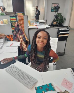 Ashleigh Murray Instagram - Hai🫶🏾 my lovely hair key @shehasyolihair took this picture of me. I look happy because I was because I was in @theotherblackgirlhulu that’s still on Hulu to watch and love and hate and watch again k bye 🫶🏾