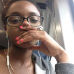 Ashleigh Murray Instagram - “Blue eyeshadow is back!” My shadow was blue in 2014 and my sister told me to wash my face.