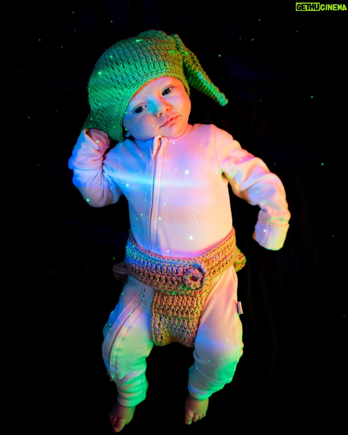 Ashley Greene Instagram - Our wise little Baby Yoda Kingsley - we can't wait to see what you teach us next #halloween #babyyoda #imobsessedwithyou