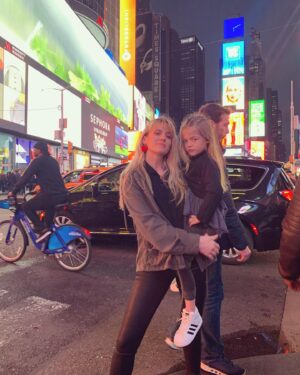 Ashley Johnson Instagram - It’s my sister’s birthday (@therantinghousewife). She’s the greatest. Here are 10 pictures that will absolutely mortify her. 

1. When I was packing up my New York apartment to come back home to Los Angeles, my Mom, sister and niece, surprised me with a visit to help me pack up. My sister did not help me, instead, she decided to try on clothes and do a photoshoot with my Mom. 
2. Such grace. Such beauty. Pure elegance. #edgy #décolleté 
3. Listen, I have a great head of hair, but my sister was blessed with a head of Unicorn hair that is truly a sight to behold. 
4. Time’s Square.  She also has legs for days. She may have got the hair and the legs. But I got the...Long torso and bigger feet. Which definitely makes me coordinated. 
5.  Yes, she’s pregnant in an Avatar costume with weird socks/tights on her feet (which are a size FIVE BY THE WAY) and no I will not explain further. 
6. The House of Eternal Return aka @meow__wolf 
7.  That one time we were sitting in the last row of the plane and when it was time to de-board, I slipped into the bathroom real quick (I really had to pee) and when I came out, the plane was empty and as I was walking off the plane, my sister was sitting in the pilot’s seat with the pilot’s hat on, and honestly that kind of thing is completely normal with my sister. 
8. Flying Beauty. 
9. We try to take a sister’s trip every year. This was one of my favorites. #bandoliernationalmonument 
10. Little known fact, my sister and her husband (my brother in law not to brag) have the same birthday. 

I love you, B. You’re incredible and I feel so lucky I get to be your sister.