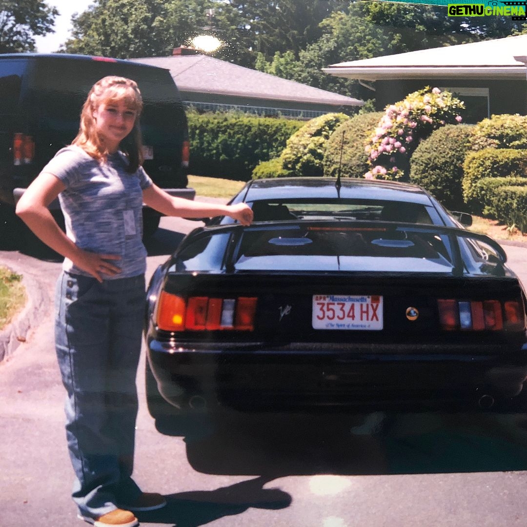 Ashley Johnson Instagram - “Hey Dad, can you take a pic of me with this cool sports car from Massachusetts?”
