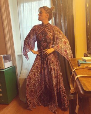 Ashley Johnson Instagram - It’s my sister’s birthday (@therantinghousewife). She’s the greatest. Here are 10 pictures that will absolutely mortify her. 

1. When I was packing up my New York apartment to come back home to Los Angeles, my Mom, sister and niece, surprised me with a visit to help me pack up. My sister did not help me, instead, she decided to try on clothes and do a photoshoot with my Mom. 
2. Such grace. Such beauty. Pure elegance. #edgy #décolleté 
3. Listen, I have a great head of hair, but my sister was blessed with a head of Unicorn hair that is truly a sight to behold. 
4. Time’s Square.  She also has legs for days. She may have got the hair and the legs. But I got the...Long torso and bigger feet. Which definitely makes me coordinated. 
5.  Yes, she’s pregnant in an Avatar costume with weird socks/tights on her feet (which are a size FIVE BY THE WAY) and no I will not explain further. 
6. The House of Eternal Return aka @meow__wolf 
7.  That one time we were sitting in the last row of the plane and when it was time to de-board, I slipped into the bathroom real quick (I really had to pee) and when I came out, the plane was empty and as I was walking off the plane, my sister was sitting in the pilot’s seat with the pilot’s hat on, and honestly that kind of thing is completely normal with my sister. 
8. Flying Beauty. 
9. We try to take a sister’s trip every year. This was one of my favorites. #bandoliernationalmonument 
10. Little known fact, my sister and her husband (my brother in law not to brag) have the same birthday. 

I love you, B. You’re incredible and I feel so lucky I get to be your sister.