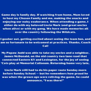 Ashley Judd Instagram - Fellow fans, here we go! It is time to root for our @kentuckymbb squad. I am ready to watch the last exhibition game tonight and season kick-off Monday.

My memories of and relationship with the winningest program of all time runs deep and is generational.

I am so grateful for the connections the Kentucky Basketball generates, and for the beautiful hospitality I have always been shown by the Program.

I hear this team is Coach’s fastest, and best passing team (nifty passing thrills me — Patrick Sparks’ no look, behind-the-back, bounce pass).

1996, 1998, 2012 National Championships, I was there, and I’ll be there so my team bring home #9!

Tony Delk is still one of my all time favorites —  7/8 on 3s, and he caused the player he defended to foul out (1996, Meadowlands).
But really, I love them all, because they are Wildcats.

"Jump ball, jump ball, git it, git it!” (Anyone remember that  old ditty?)

LET’S GO ‘CATS!
PS Mom said when I was at game, she could pick my voice out of the crowed, hollering!