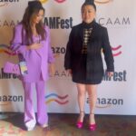 Ashley Park Instagram - BEND YOUR KNEES! @ashleyparklady teaches @shrrycola how to walk in heels 💁🏻‍♀️👠