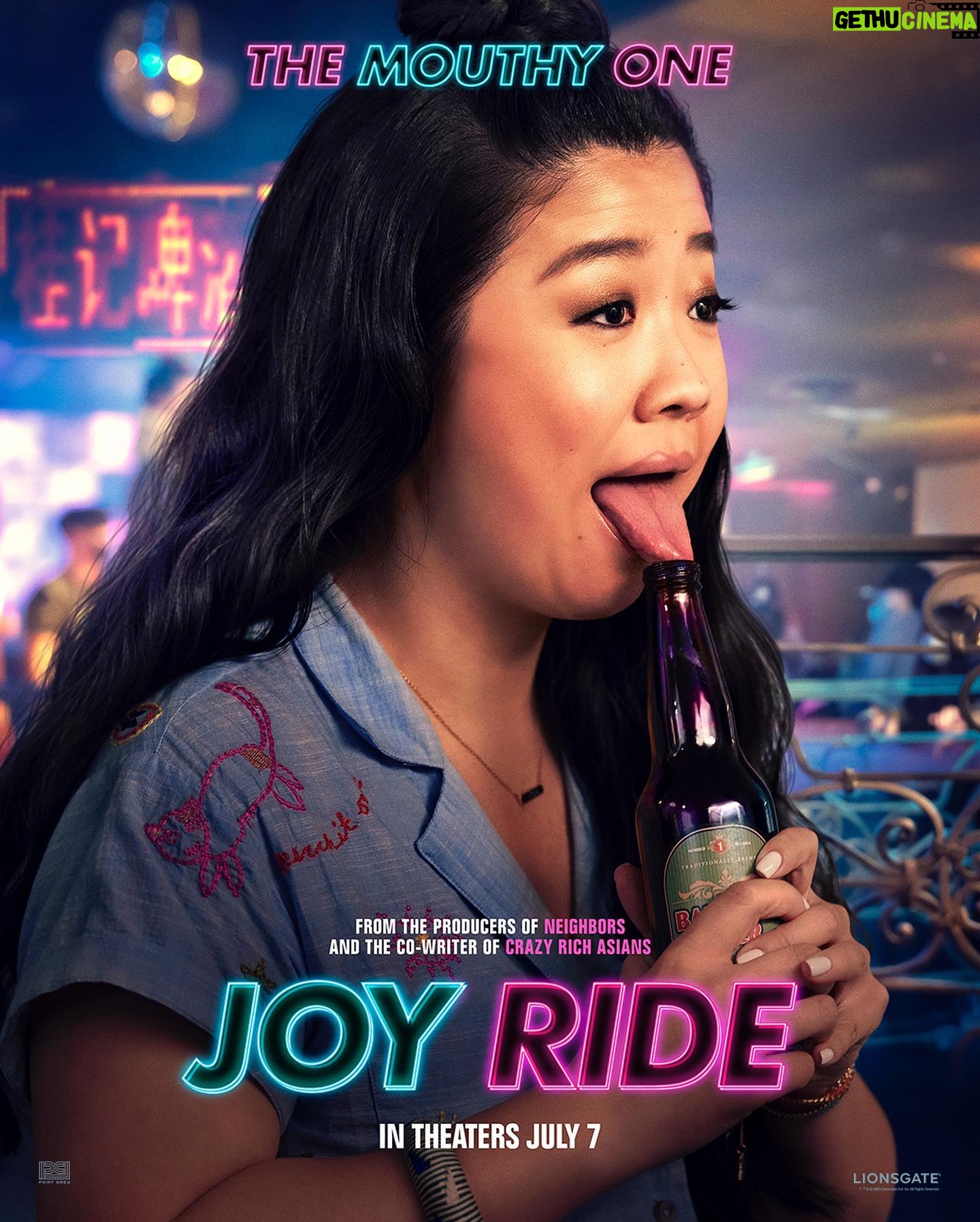Ashley Park Instagram - who’s ready to see how “responsible”she reallllly is? 💁🏻♀️😈🤸🏻♀️ in theaters July 7 #joyridemovie