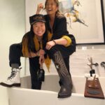 Ashley Park Instagram - we’ll take pix literally anywhere 🫰🪜🛁 the Audrey & Lolo of it all @joyridemovie