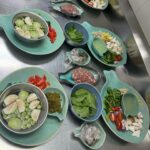 Ashley Park Instagram - cooking class in Thailand was wow, so who wants to try my ‘park thai’?? (Swipe for 👩🏻‍🍳) happy holidays kaaaa