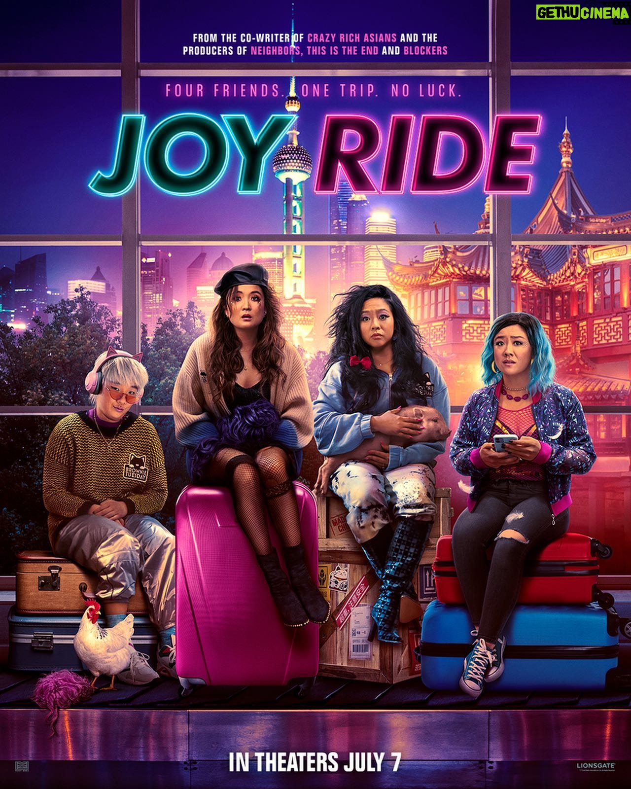 Ashley Park Instagram - Oooops blacked out, release date is actually July 7 in theaters! 🫰🏼#JoyRideMovie redband trailer later today yeaaaa! 🔞🔜