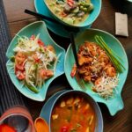 Ashley Park Instagram - cooking class in Thailand was wow, so who wants to try my ‘park thai’?? (Swipe for 👩🏻‍🍳) happy holidays kaaaa