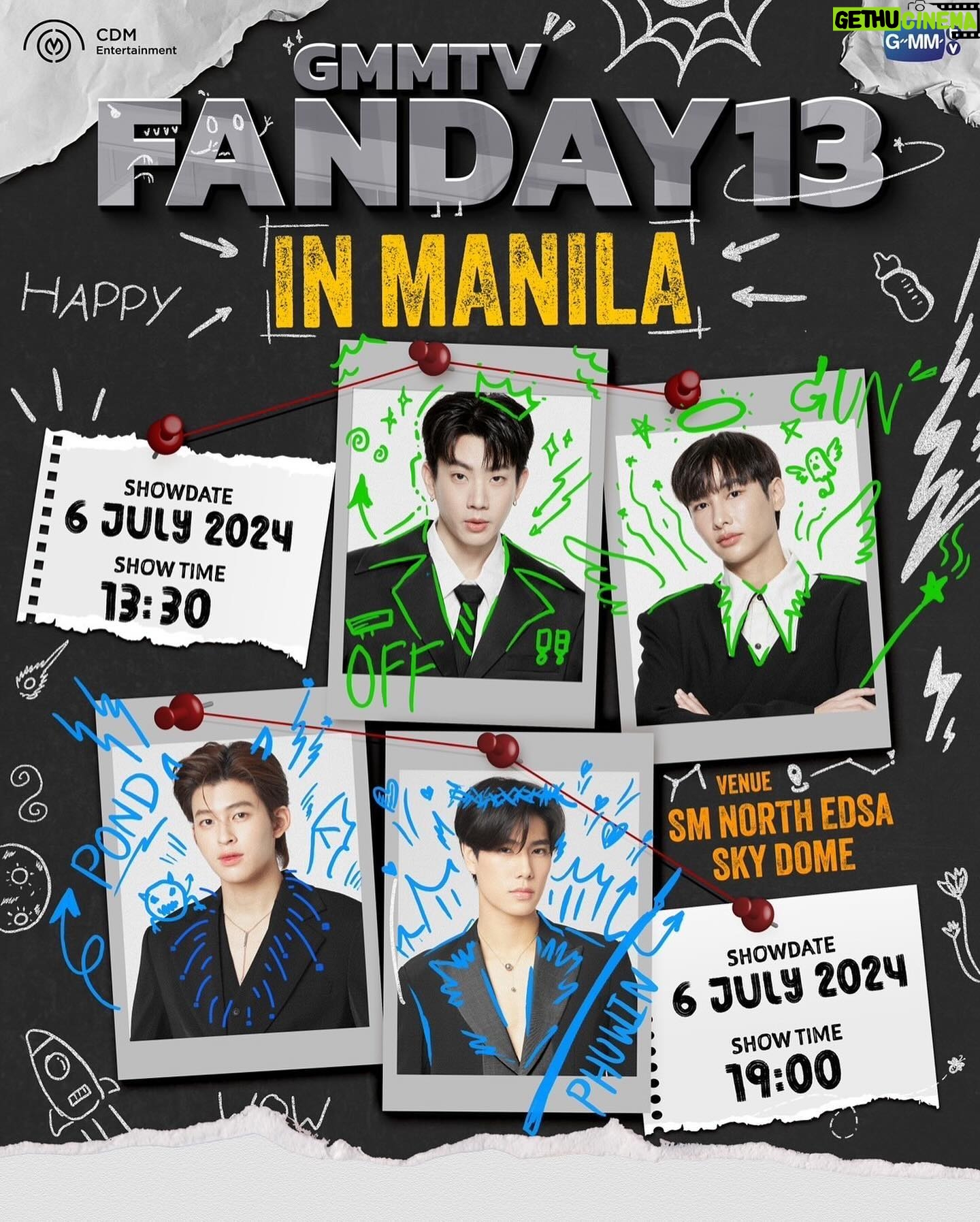 Atthaphan Phunsawat Instagram - Filipino fans, guess who’s headlining this year’s GMMTV FAN DAY 13 IN MANILA? It’s OffGun and PondPhuwin! 🥳 Join us for another exciting GMMTV FAN DAY 13 IN MANILA with back-to-back fanmeetings and a fansign activity this July 6, 2024 at Skydome. Show times below: 💚 1.30 PM OffGun 🧡 7 PM PondPhuwin Ticket selling dates are as follows: 🎖️ Gold Pass: May 11-17, 2024 🎟️ Regular Tickets: starting May 18, 2024 Ticketing site: https://ticketo2.com 📍 #GMMTVFANDAY13 #OGPPFANDAYxMANILA #GMMTV