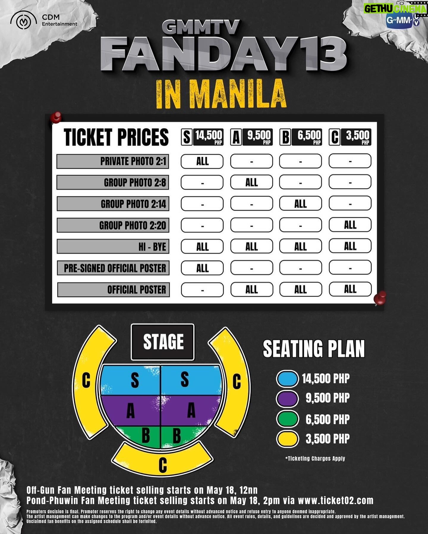 Atthaphan Phunsawat Instagram - Filipino fans, guess who’s headlining this year’s GMMTV FAN DAY 13 IN MANILA? It’s OffGun and PondPhuwin! 🥳 Join us for another exciting GMMTV FAN DAY 13 IN MANILA with back-to-back fanmeetings and a fansign activity this July 6, 2024 at Skydome. Show times below: 💚 1.30 PM OffGun 🧡 7 PM PondPhuwin Ticket selling dates are as follows: 🎖️ Gold Pass: May 11-17, 2024 🎟️ Regular Tickets: starting May 18, 2024 Ticketing site: https://ticketo2.com 📍 #GMMTVFANDAY13 #OGPPFANDAYxMANILA #GMMTV