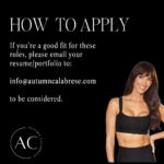 Autumn Calabrese Instagram - Team AC is GROWING! ✨ We're recruiting TOP TALENT for the following positions in Los Angeles. ➡️Senior Social Media Strategist ➡️Videographer/Editor All positions are contractor to full-time hybrid roles. If your dream is to work in a dynamic and engaging job that makes an impact on millions of people's lives EVERY SINGLE DAY -- our team is the place for you!! There are 4 requirements to apply: 1️⃣You must have an incredibly positive attitude. 2️⃣You must be a problem solver & a self starter. 3️⃣You must have applicable experience. 4️⃣You're based in Los Angeles (videographer needs to be able to travel with me) If you do apply, we will reach out to you if we are interested in interviewing you. ➡️info on where to send your resume is on the final slide, serious inquiries only please. 💟Please feel free to share this with people you think might be a great fit for Team AC.